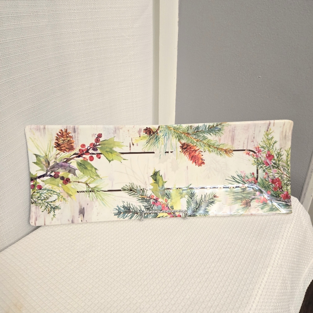 Keller Charles Melamine Christmas Serving Dish Tray Gail Flores Winterland